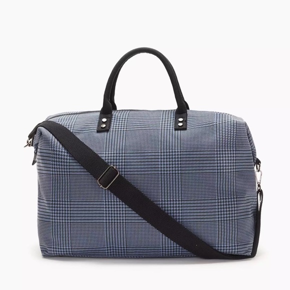 Lulu Dharma Frasier Weekender Bag in Blue Plaid NWT - Picture 2 of 5
